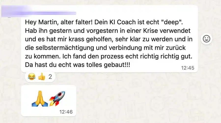 WhatsApp: Alter Falter, der KI-Coach ist echt deep